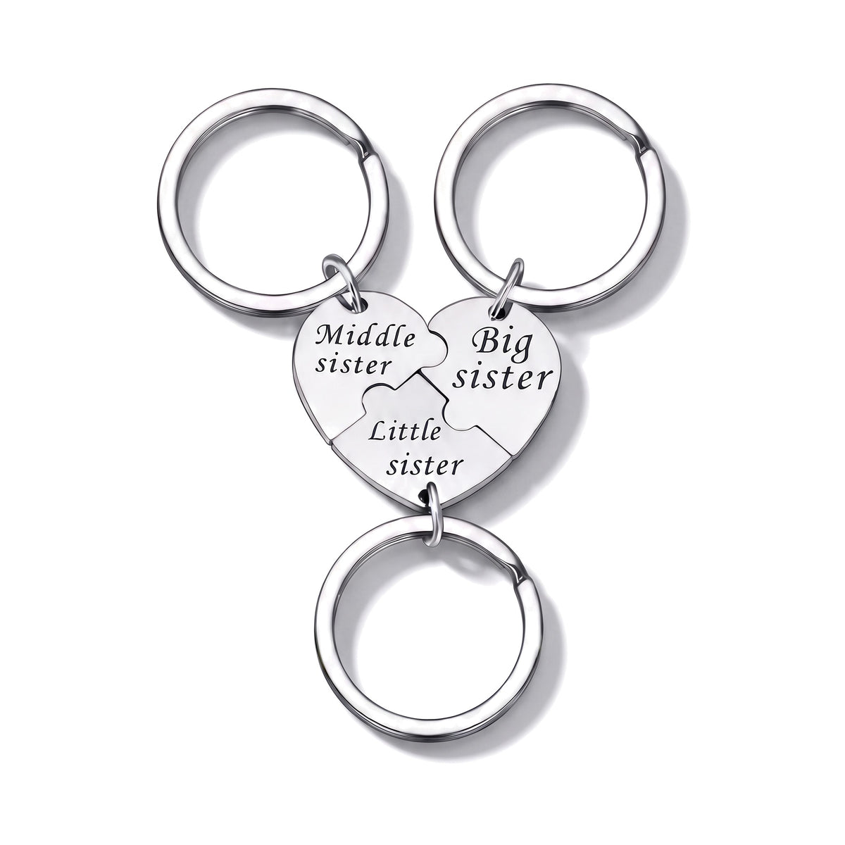 Sister Keychains That Form One Heart